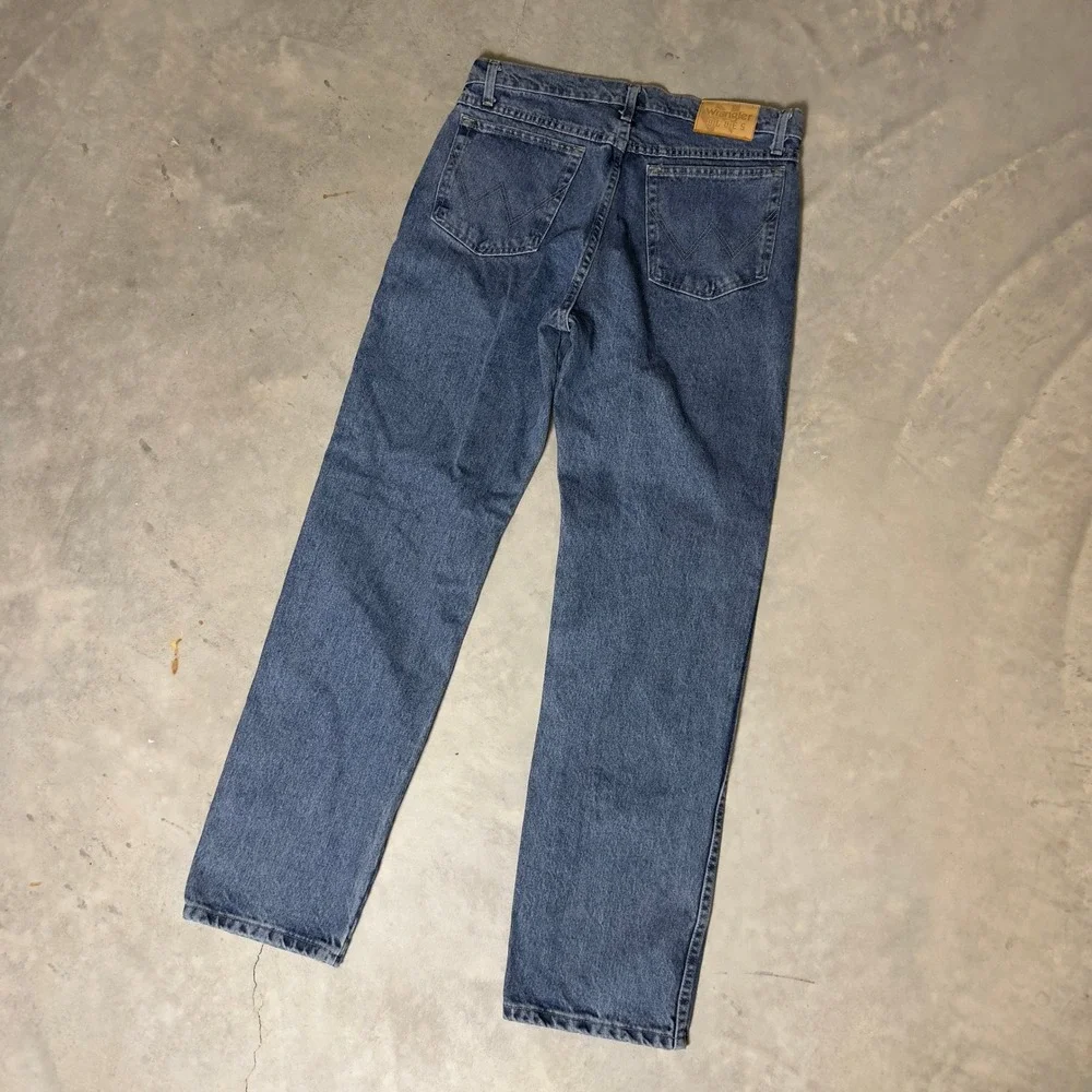 Wrangler Blues Straight Leg Jeans Mens 34x32 Blue Western Workwear Baggy Denim
